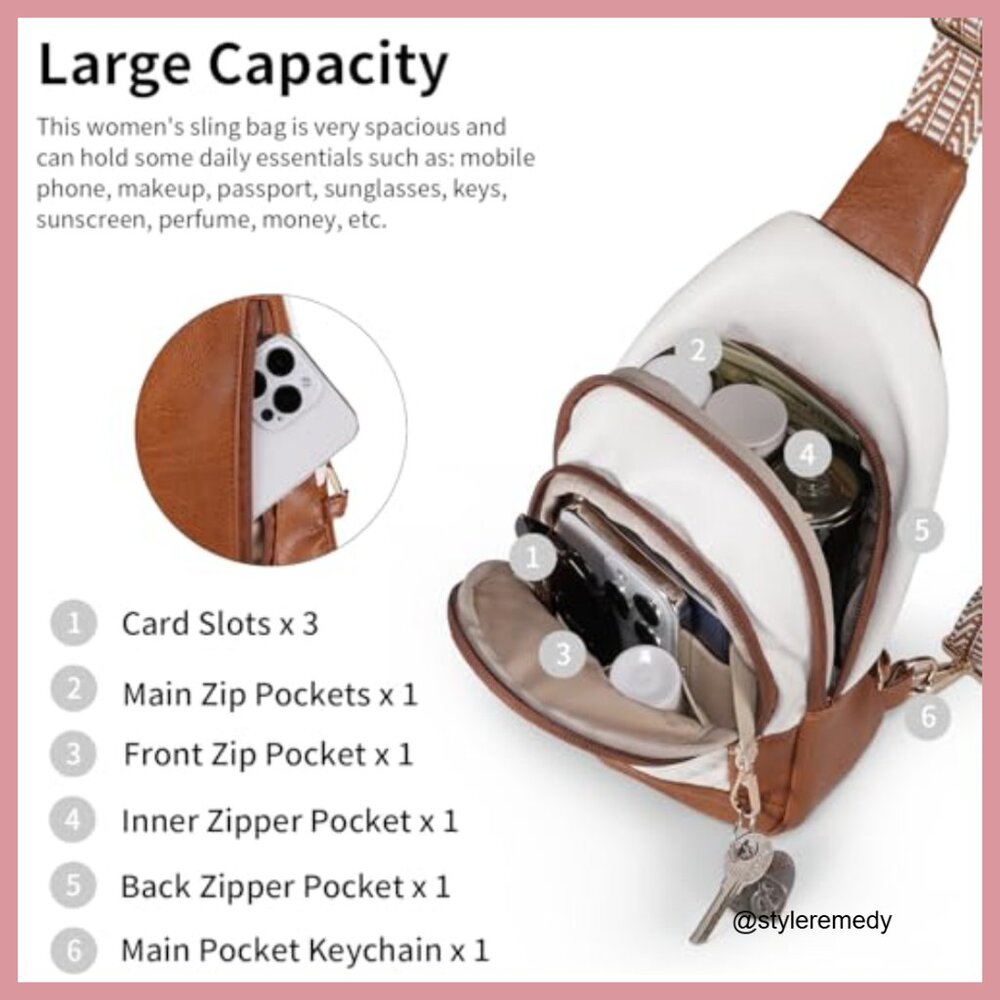 Anti-Theft Crossbody Bag with RFID Blocking Vegan Leather - Picture 6 of 7